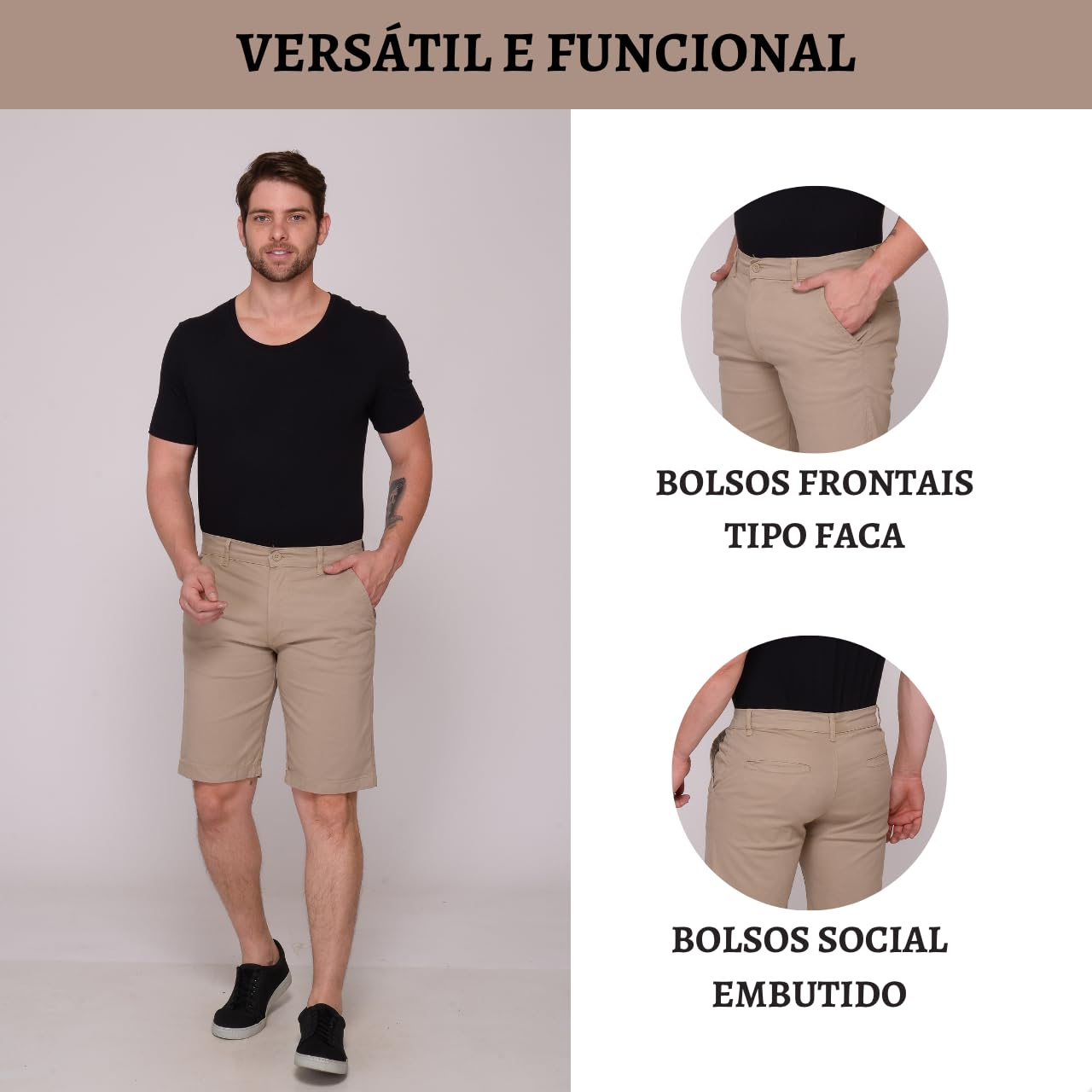 Bermuda Social Masculina Sarja Elastano Bolso Social Embutido Casual Esporte Fino em promoção! Veja a oferta e mais achadinhos de Shorts & Bermudas 6 Hoje é o melhor dia para comprar Bermuda Social Masculina Sarja Elastano Bolso Social Embutido Casual Esporte Fino com aquele preço maroto! Promoção! Aproveite a oferta! 6