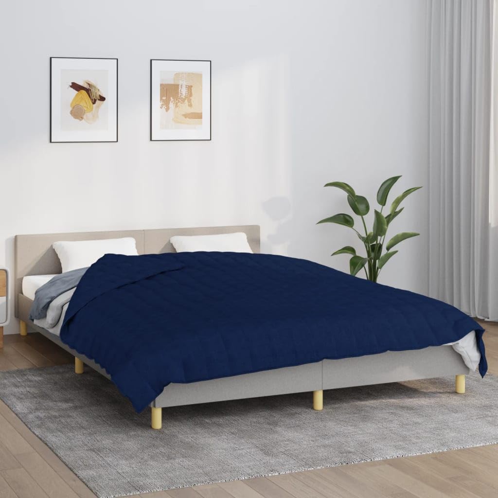 Manta con peso azul, 11 kg, manta de relajación, transpirable, manta pesada para dormir profundo, manta antiestrés, 220 x 240 cm, tela