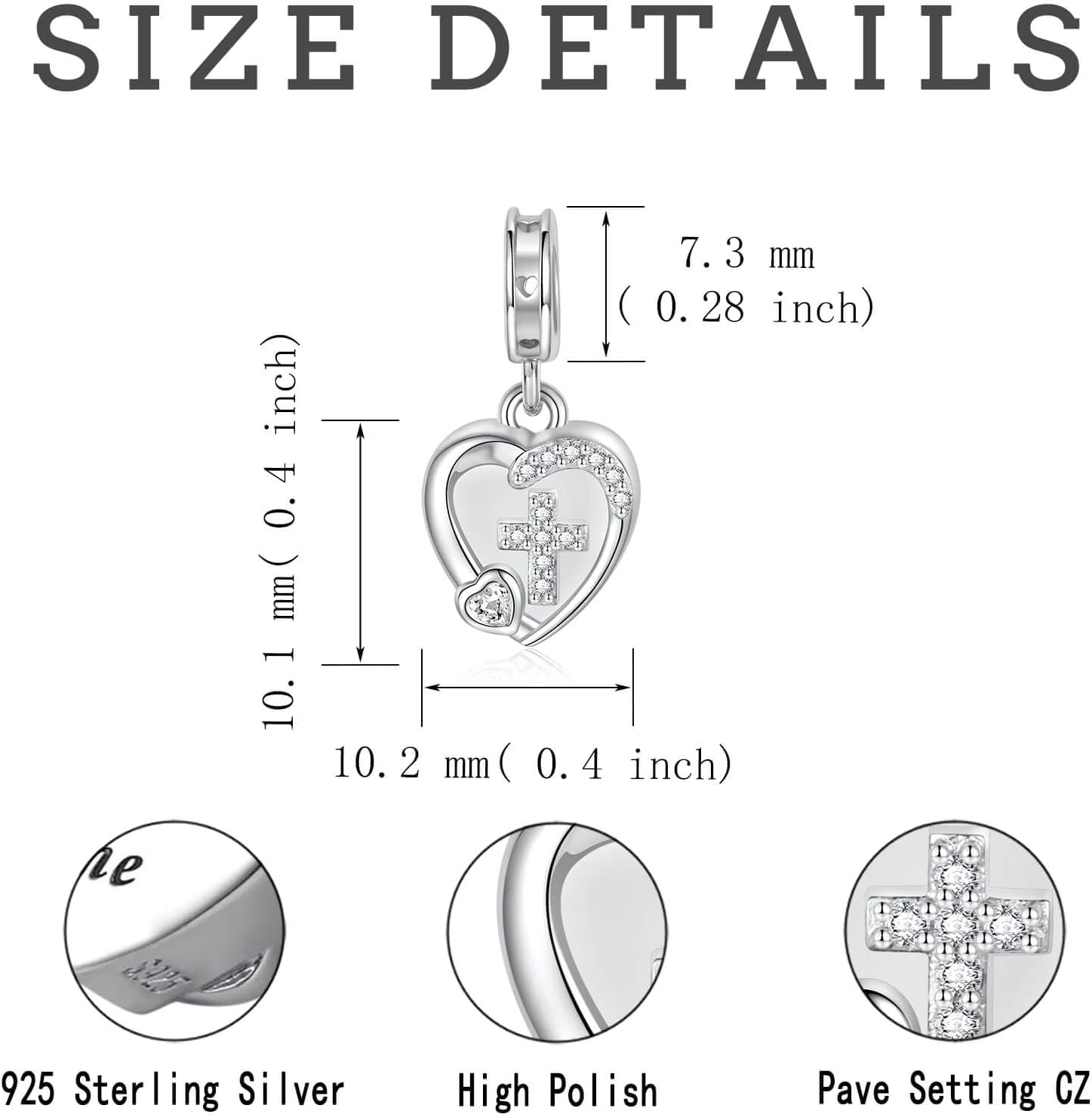 Sterling Silver Cremation Urn Charm for Ashes Fit Bracelet Necklace Bead Charms Ash Memorial Keepsake Pendant Jewelry Gifts for Women - Image 8