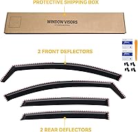 Vista 380 de Visera de ventana para Chevy Silverado 1500/GMC Sierra 1500/Avalanche/Suburban Crew Cab 2007-2013, protectores de lluvia, deflector de ventilación