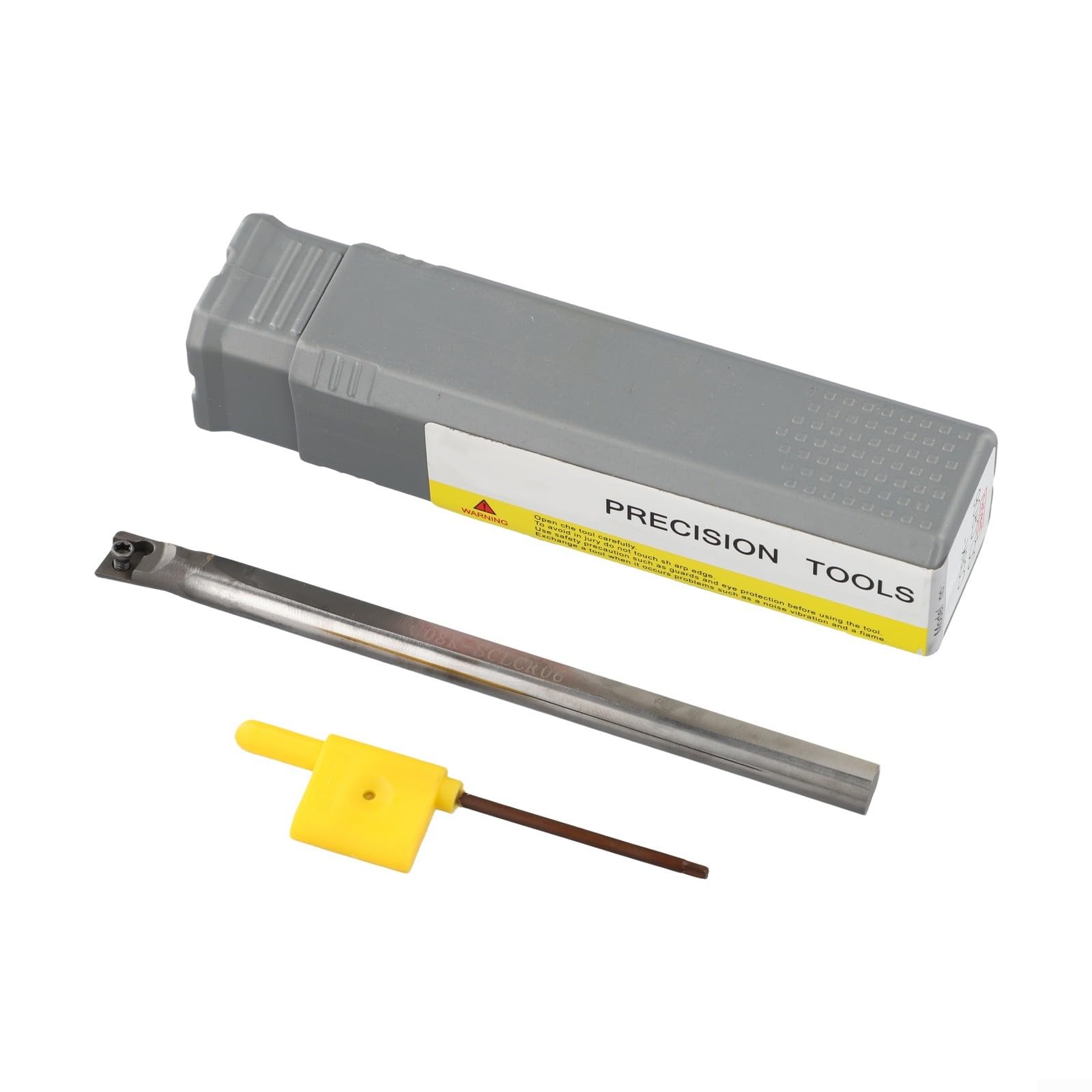 Soporte de cincel giratorio C08K-SCLCR06 con inserto de metal duro para CCMT0602, alta resistencia al desgaste en metales, diámetro del vástago de 8 mm