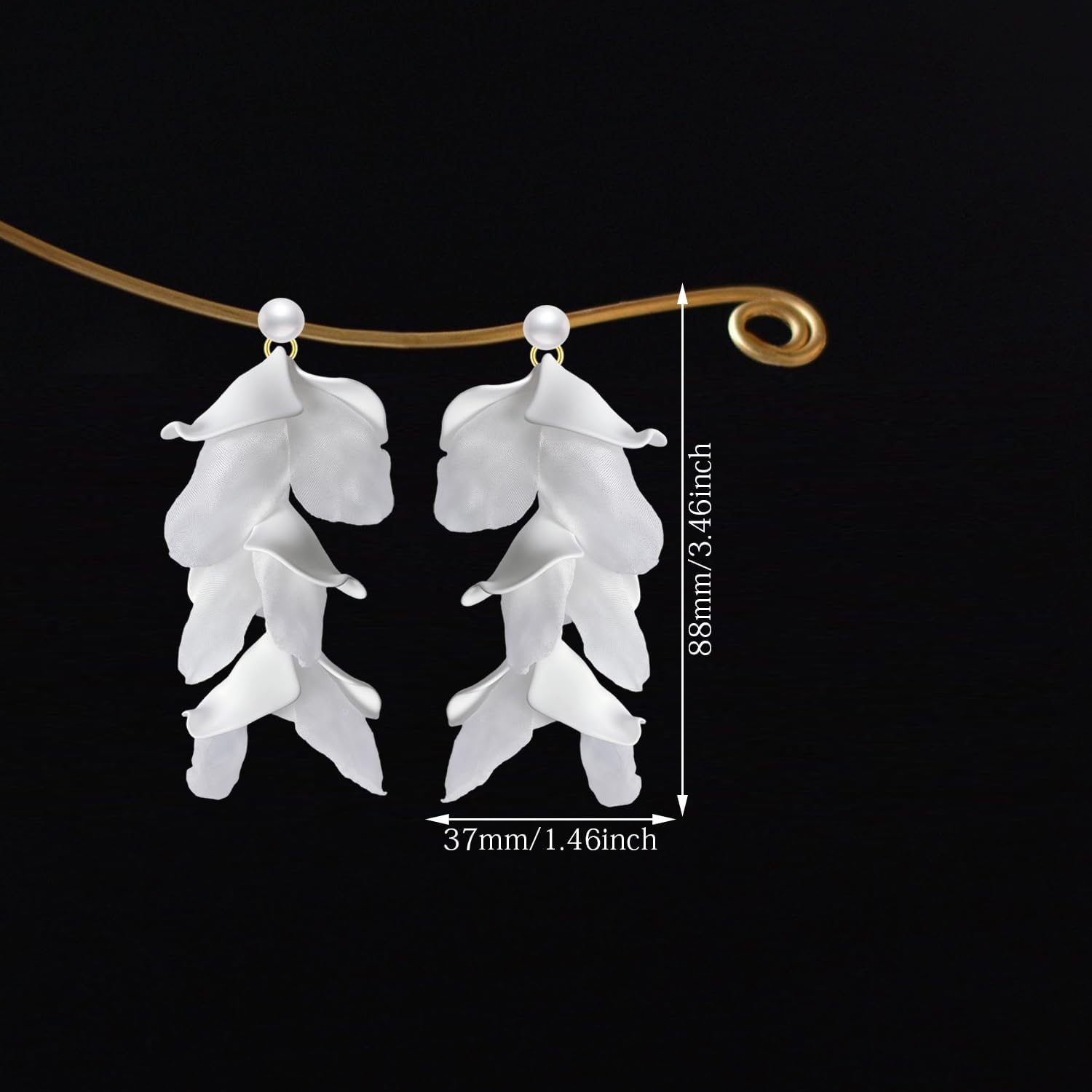 Handmade Bohemian Lightweight Fabric Flower Dangle Drop Earrings Chic Pearl Large Tassel Petal Stud Earrings For Women - Image 5