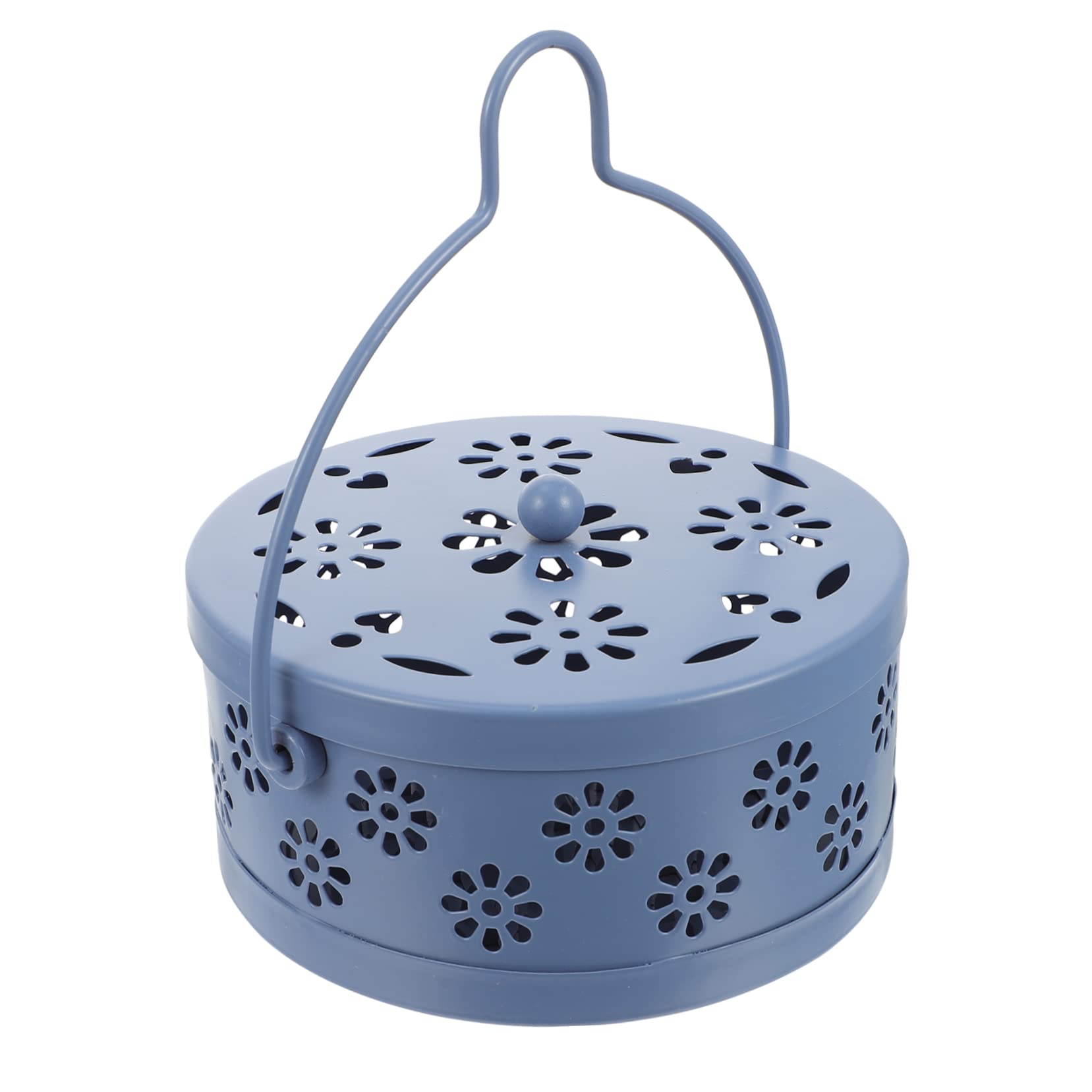 MAGICLULU 1pc Incense Burner Coil Furnace Hollow Incense Burner Hollow Aromatherapy Furnace Incense Tray Graceling Ash Tray Incense Burner Tray Incense Furnace Coil Tray Iron Blue