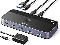 Vista 1 de UGREEN Entrada de interruptor USB A y C para computadoras, comparte 4 puertos, selector de conmutación para PC, laptop, teclado, ratón, cámara web