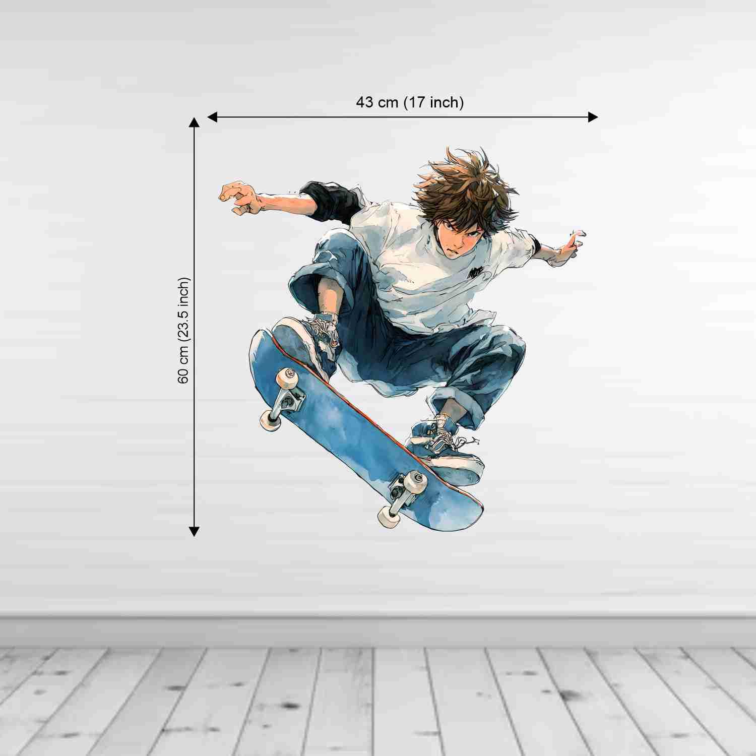 GovardhanSons Anime Skateboard Boy Wall Sticker 43x60 cm Vinyl
