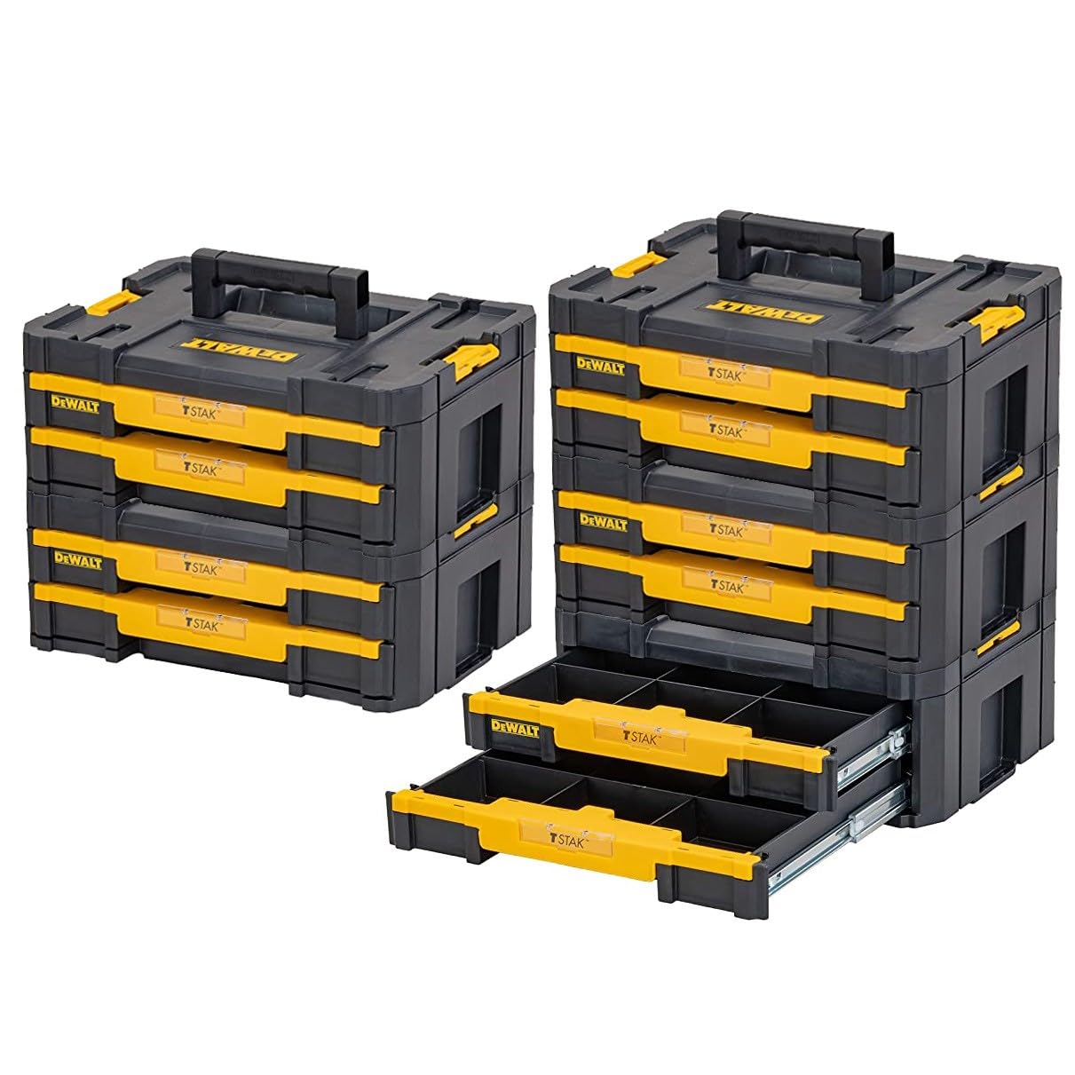 DEWALT DWST1-70706 TStak IV Tool Storage Box with 2 Shallow Drawers 8L Capacity