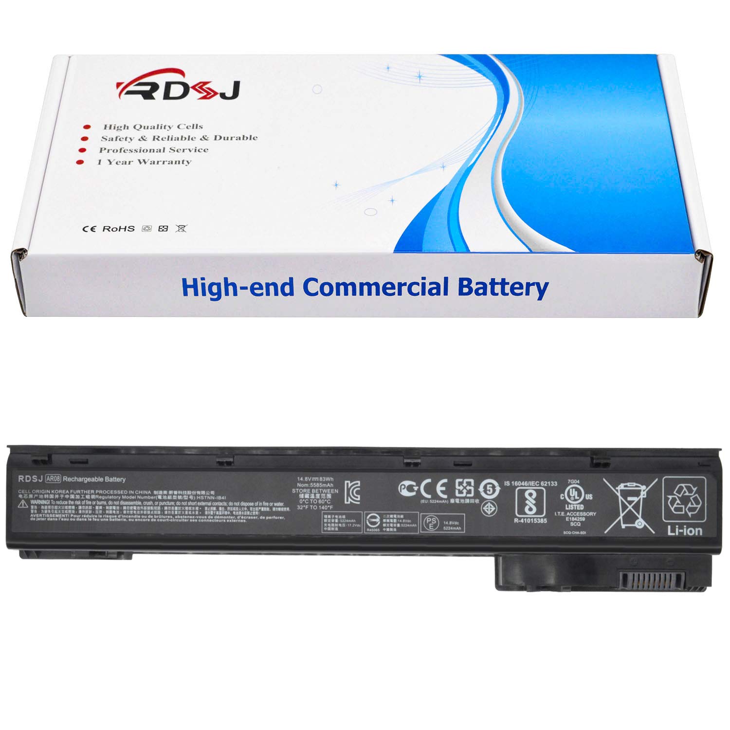 RDSJ Compatible AR08XL AR08 Battery Replacement for HP ZBook 15 17 G1 G2 Series HSTNN-IB4H HSTNN-IB4