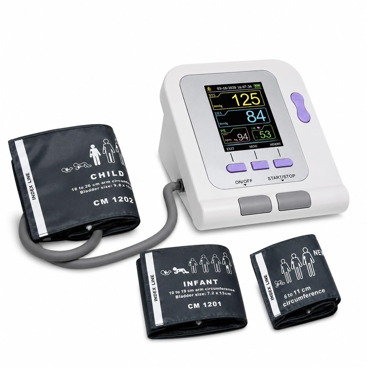 Monitor veterinario de presión arterial | Máquina automática de BP para animales con pantalla LCD | 3 puños para perros, gatos, mascotas (rango de 6 a 26 cm)