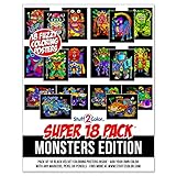 Stuff2Color Super Pack of 18 Fuzzy Velvet Coloring Posters (Monsters Edition)
