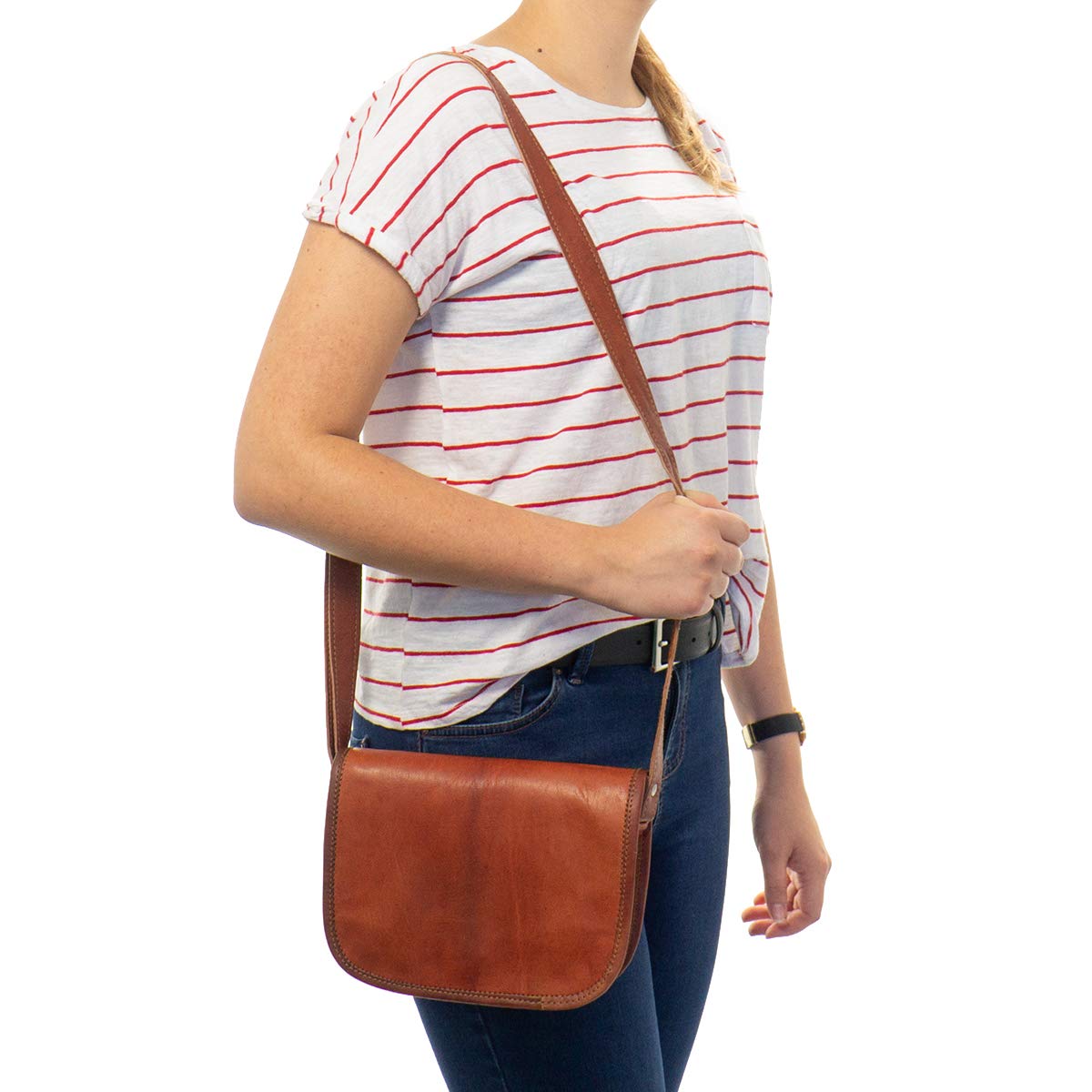 Gusti Leder Umhängetasche Damen Summer M - Mittelgroße Handtaschen Für Damen - Vintage Crossbody Bag mit verstellbarem Schultergurt - Leder Tasche für Alltag und Reise