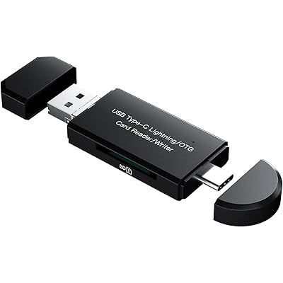 Microsd SDカードリーダー(4in1)Lightning PC USB-C Micro usb 変換 SD TFフラッシュカードアダプターカメラ マイク …