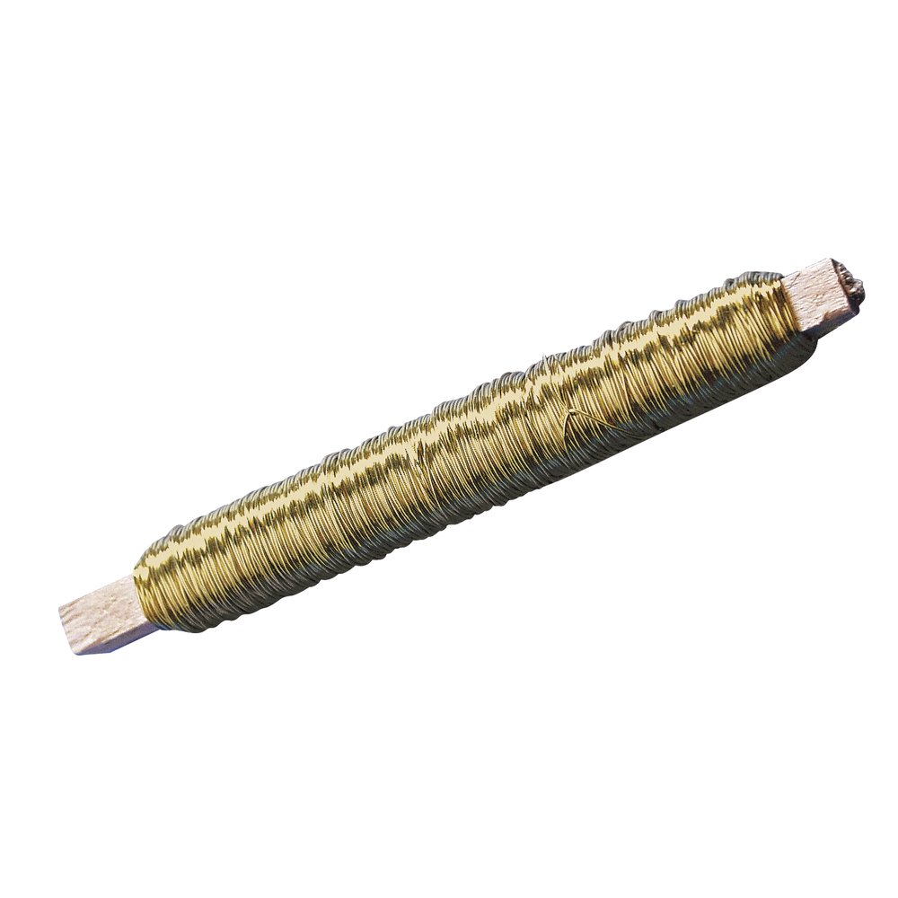 Rayher Gold-Coloured Floral Wire for Flower Arrangements and Floristry, Florists Wire for Seasonal Crafts, Iron Craft Wire, gold, 100g, Diameter 0.55mm, 2403506