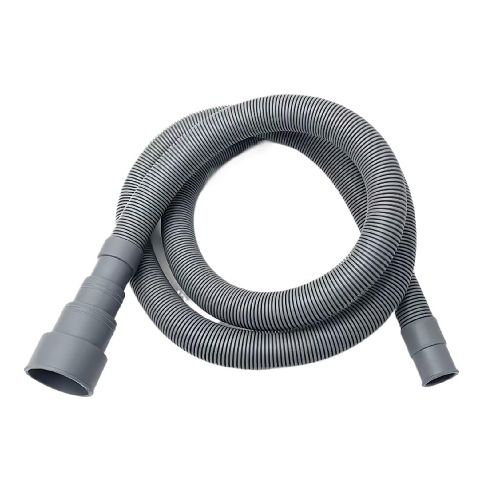 Waschmaschinen-Ablaufschlauch, Graue Abflussrohr-Verlängerung for Waschmaschine und Geschirrspüler, Abfallschlauch mit Klemmen-Set, 100–200 cm(1.5m 1pc)