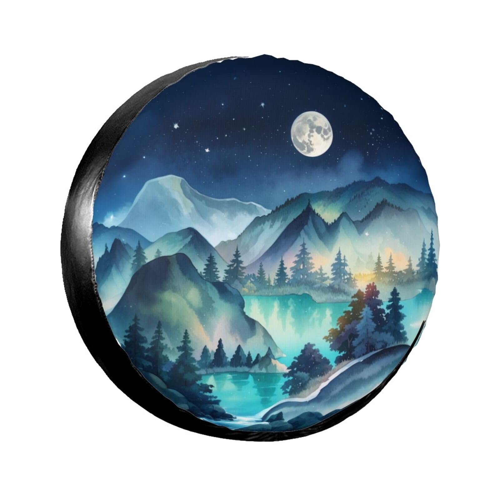 Mountains Natural Scenery Spare Tire Cover Wheel Protector Weatherproof Wheel Cover Universal Decorative Accessories for Camper RV SUV Travel Trailer