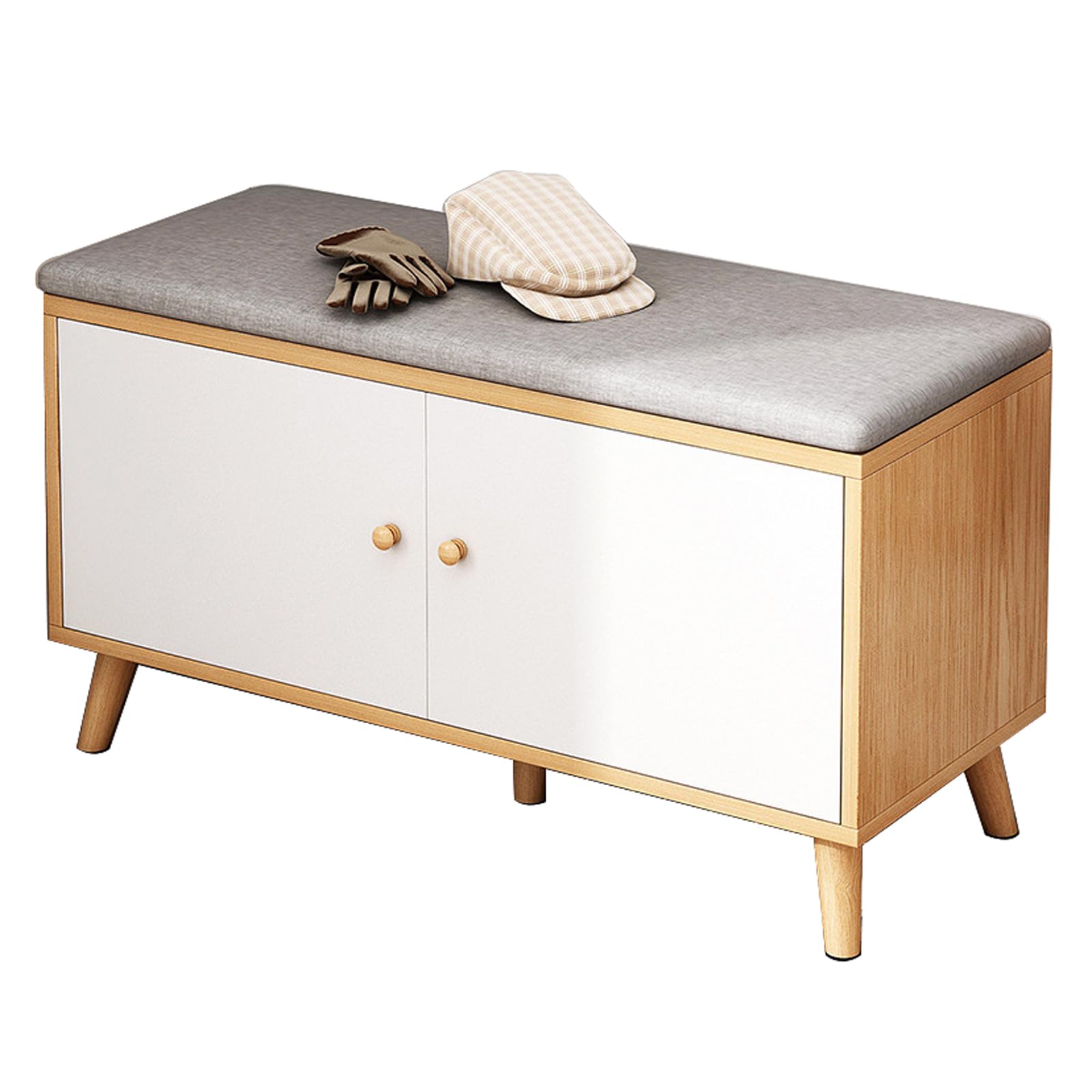 Banc de rangement à chaussures compact contre le désordre du salon