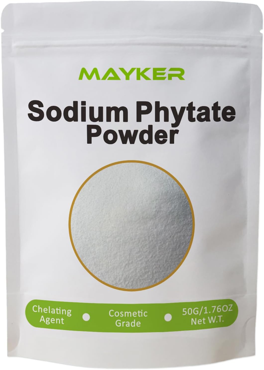 MAYKER Sodium Phytate Powder Cosmetic Grade 1.76oz, Chelating Agent for DIY Skincare Formulations, Serums, Creams & Lotions