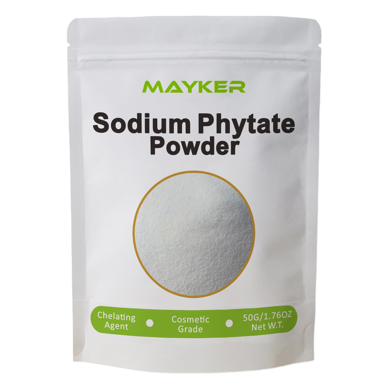 MAYKER Sodium Phytate Powder Cosmetic Grade 1.76oz, Chelating Agent for DIY Skincare Formulations, Serums, Creams & Lotions