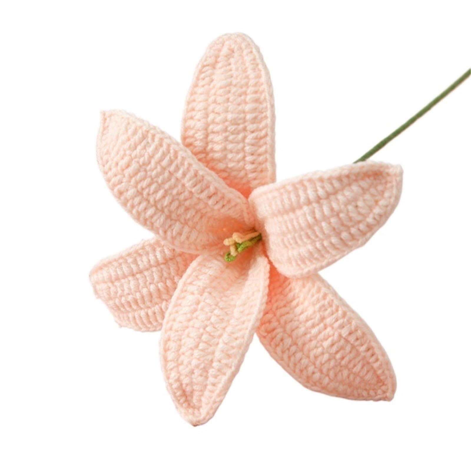 ENWWCH Artificial Flowers Hand-knitted Gift Crochet Homemade Bouquet Flower Home For Home(Color6)