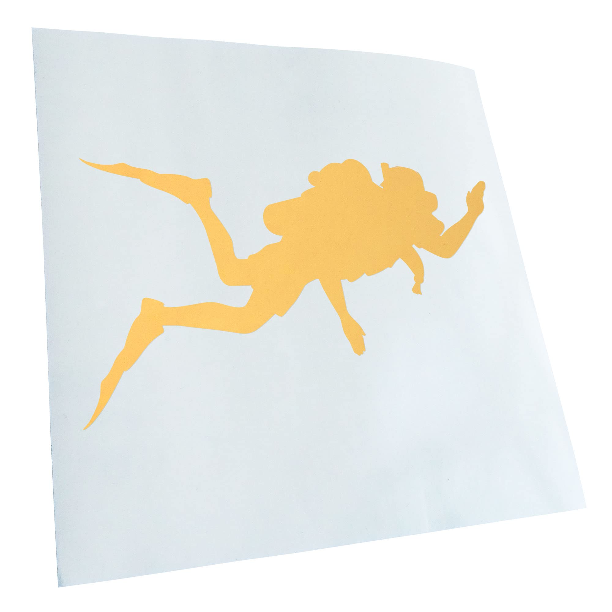 Kiwistar - Car Sticker - Gold Chrome - 50 x 30 cm Diver Silhouette - Rear Window Car Sticker Weatherproof for Car Truck Moped Truck - Sticker Exterior Self-Adhesive Tuning Accessories for Window
