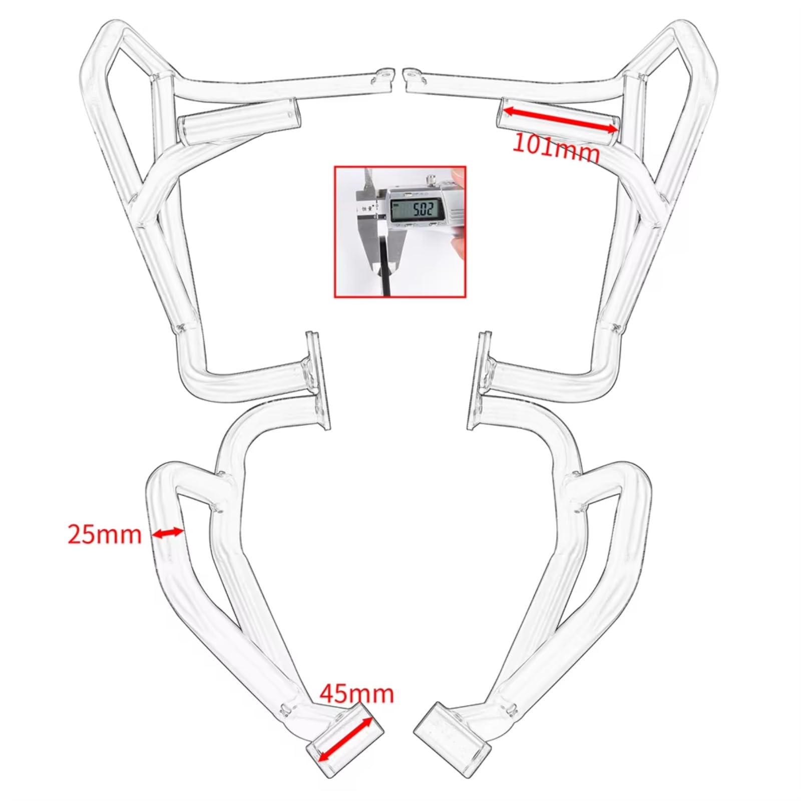 Paraurti Compatibile Con CfMoto Per 450Mt 2024-2025 Protezione Motore Moto Highway Crash Bar Protezione Telaio Paraurti Superiore Inferiore