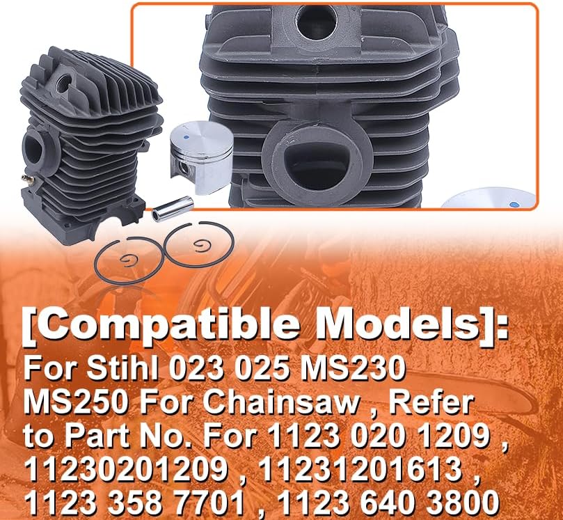 Miniatura 4 de Kit de cilindro de 1.673 in, para Stihl 023 025 MS230 MS250 para motosierra, consulte el número de pieza para 1123 020 1209, 11230201209,
