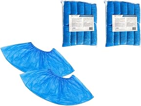 Pack of 2 x 100 OneProtek Disposable Waterproof Overshoes - Waterproof, Non-Slip and Tear Resistant - Polyethylene (CPE) Shoe Covers - Blue, One Size