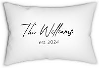 Vista 17 de Funda de almohada personalizada para boda con nombres de la pareja y fecha personalizada, almohada con monograma para aniversario de boda