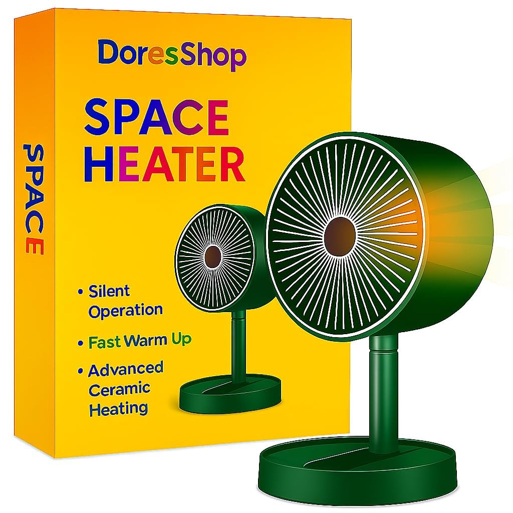 RENARSH Energy Efficient Room Heater for Bedroom | Silent Electric Heater for Winter | Portable Blower Heater Fan | Foldable Mini Space Heater for Indoor, Desk & Home | 800 Watts