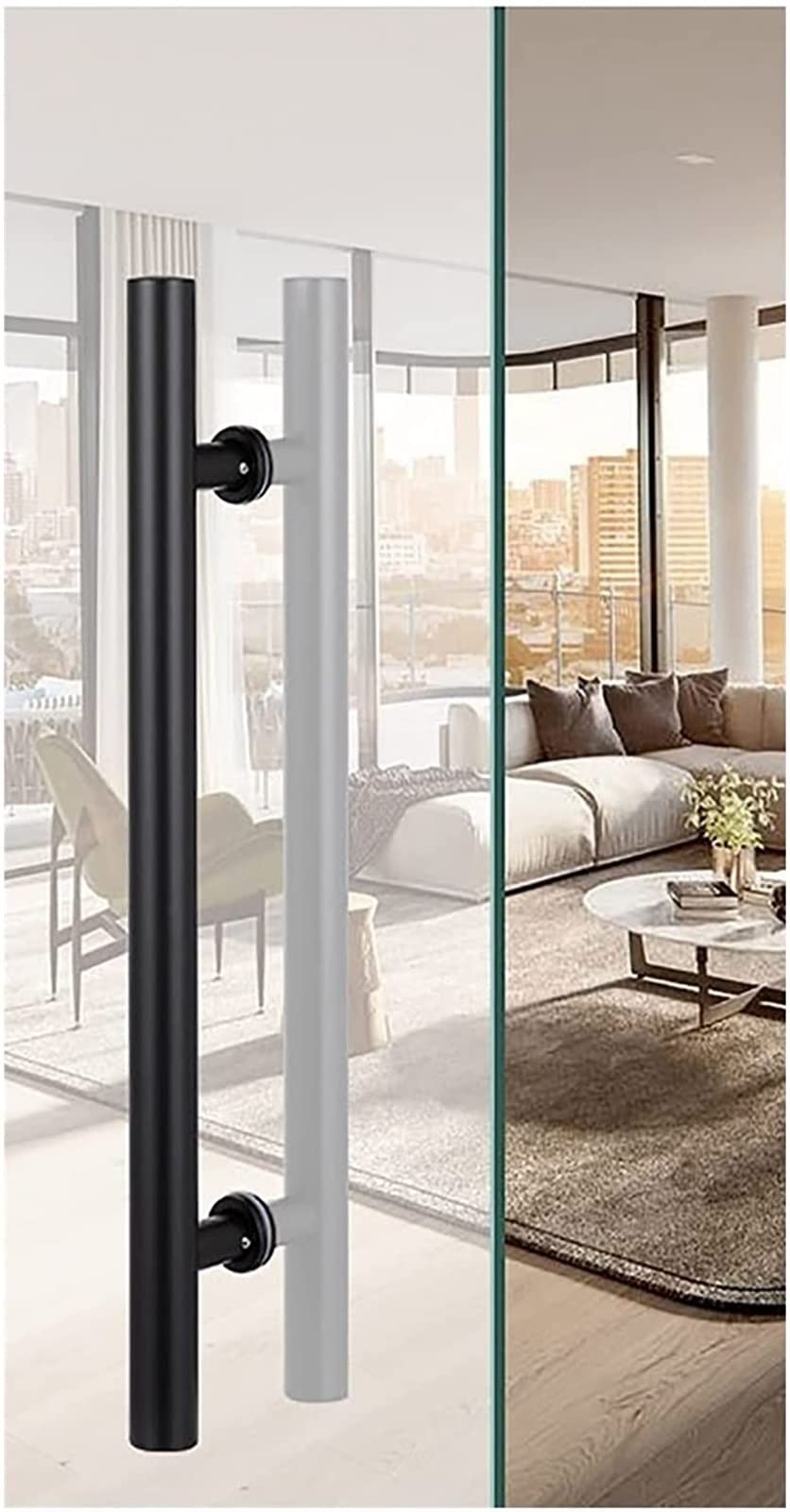 DFGHNBVC Heavy Duty Stainless Steel Sliding Barn Door Handle - Modern H Shape Push/Pull Commercial Door Handle For Front Doors, Hotels, Barns Glass Doors,#3-120Cm/47.2In