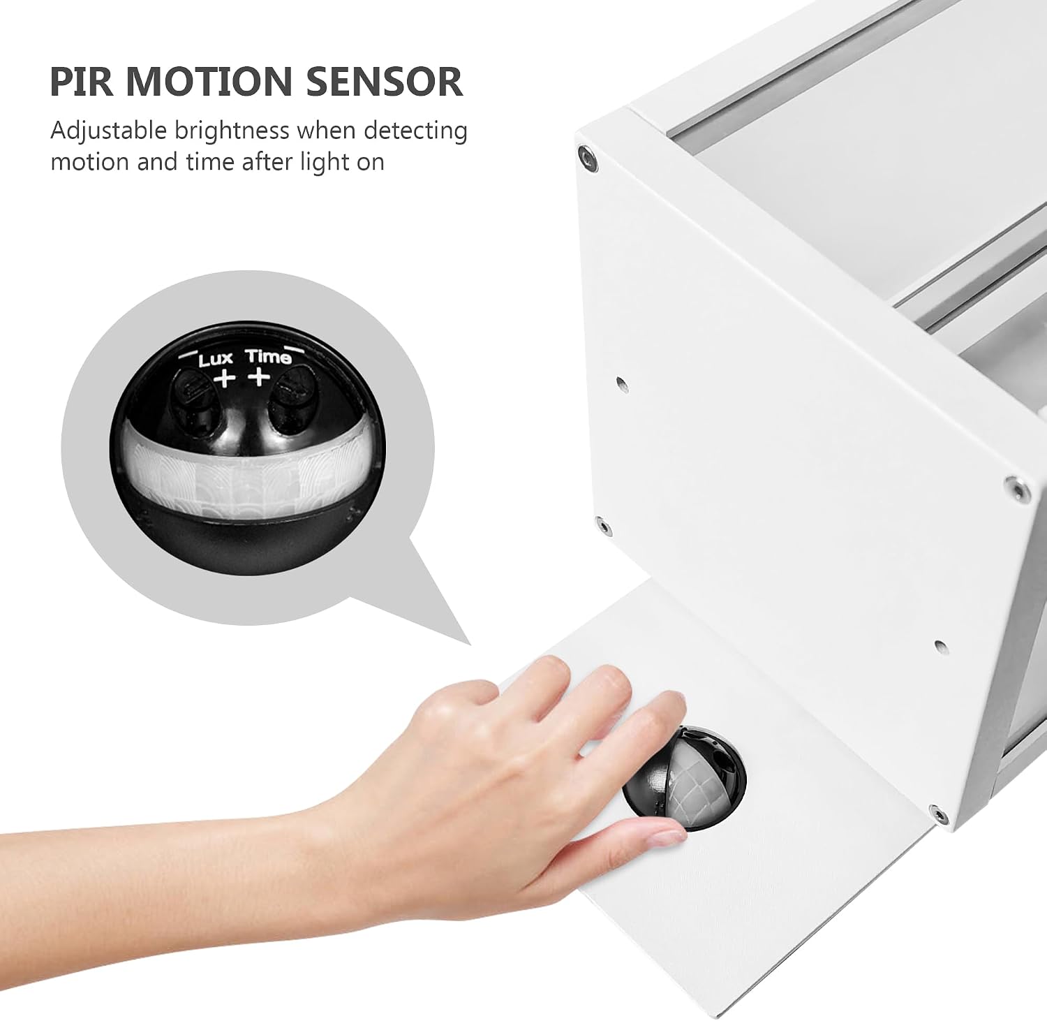 PIR Sensor Outdoor Wall Sconce Exterior IP54 Waterproof Motion Sensor Classic Wall Light Fixture Kit LED Wall Mount Lamp Lantern Light for Porch Entryway 13W 750Lm 3000K, White with Sensor