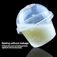 Vista 6 de Vasos de postre con tapas de cúpula, paquete de 50 tazas de postre con tapas, vasos de postre de plástico, vasos desechables para fiestas, cuencos