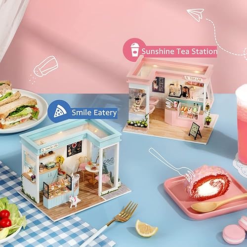 Miniatura 8 de Flever Kit de casa de muñecas en miniatura para bricolaje, habitación creativa con muebles para regalo romántico de San Valentín