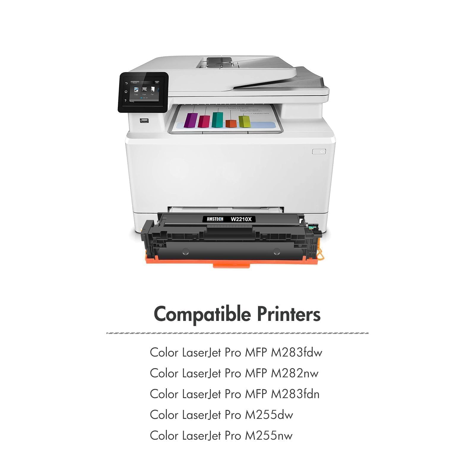 207X 207A Ersatz für HP Color LaserJet Pro MFP M283fdw M283fdn Mit Chip | Kompatibel für Color LaserJet Pro MFP M282nw M255dw M283 M282 M255 W2210X W2211X W2212X W2213X Schwarz Cyan Gelb Magenta 4PK