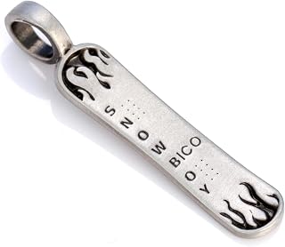 BICO 'Snowboard' Satin Silver Finished Snow Board Pendant (E71)