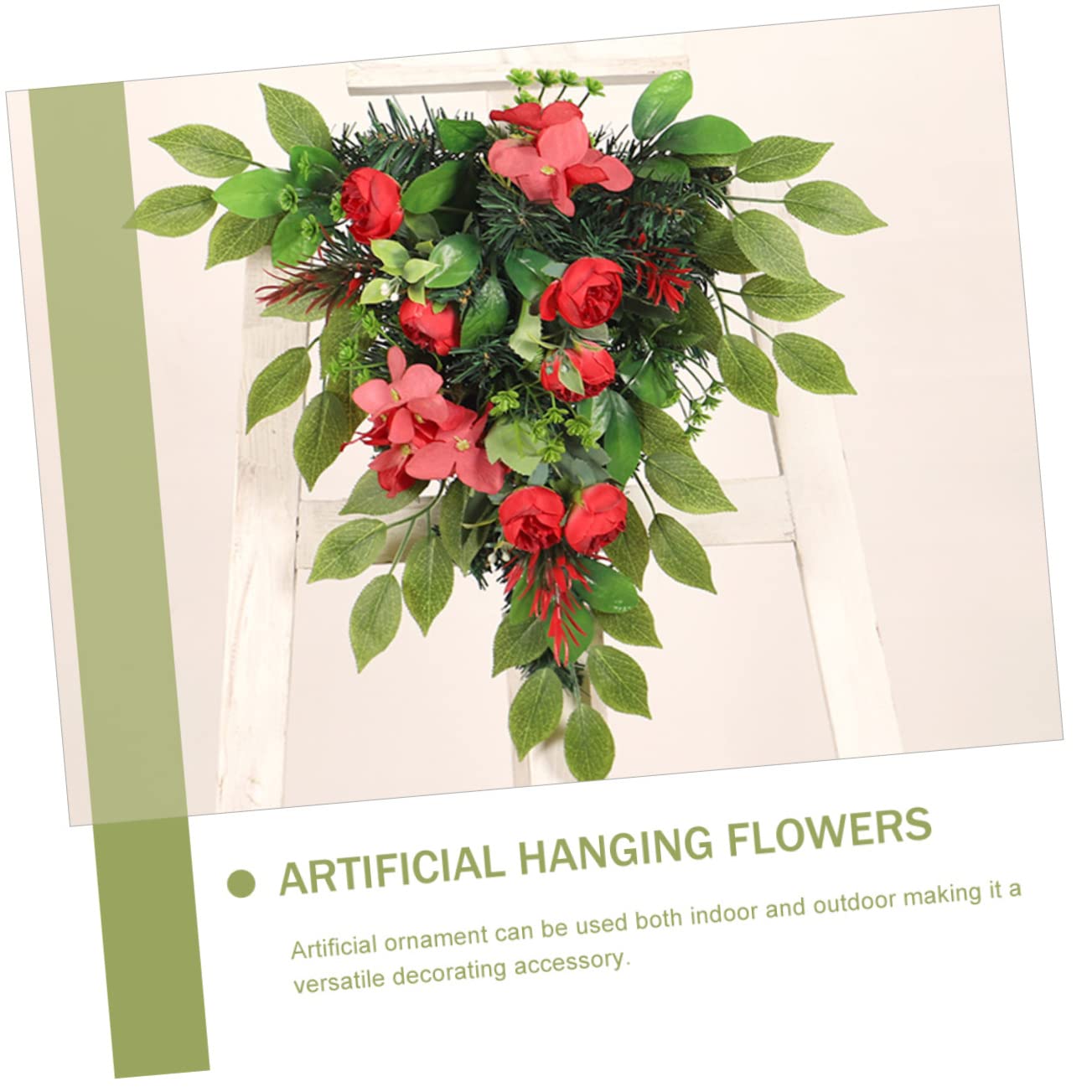 Alipis Guirnalda Floral Simulada Roja de Hortensia para Pared y Puerta
