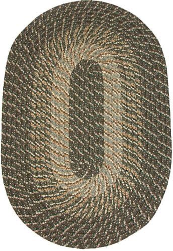 Constitution Rugs Plymouth 6' Round Braided Rug in Ponderosa Pine (Medium/Dark Olive Tones)