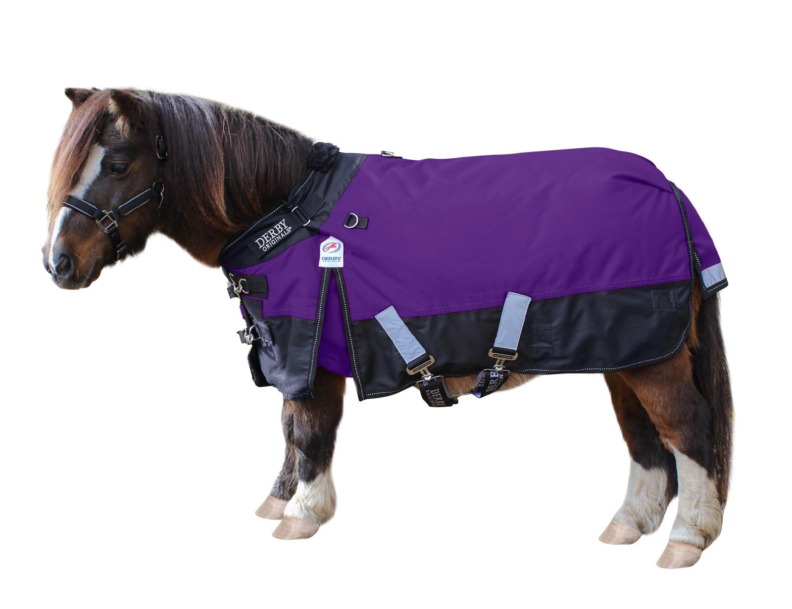 Derby Originals Nordic Tough 600D Ripstop impermeabile riflettente invernale mini coperta per cavallo e pony, 200 g, peso medio (blu reale, 38)