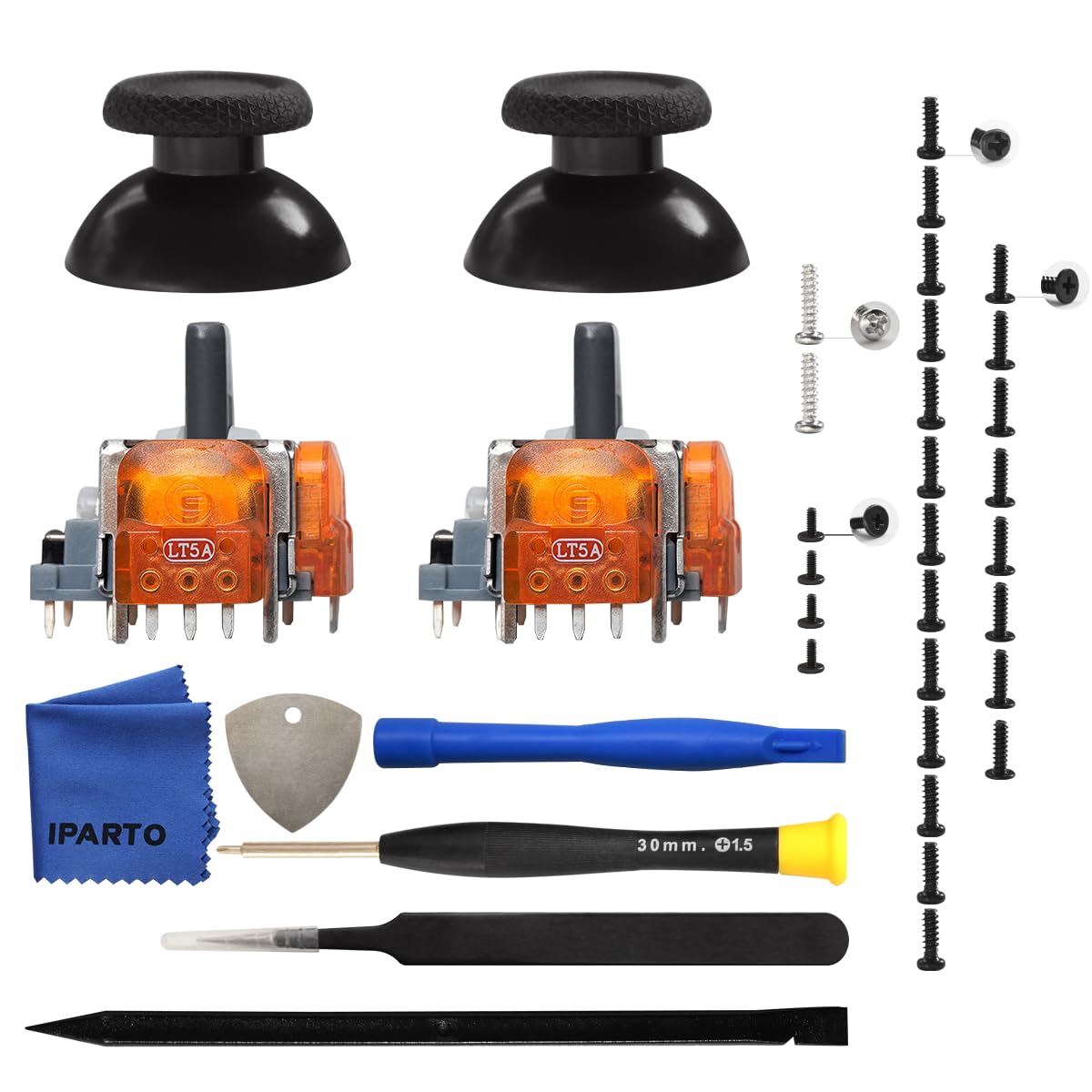 iParto 2 Pack TMR Electromagnetic Joystick Replacement Kit for PS5 - Anti-Drift 3D Analog Thumbsticks for PlayStation 5