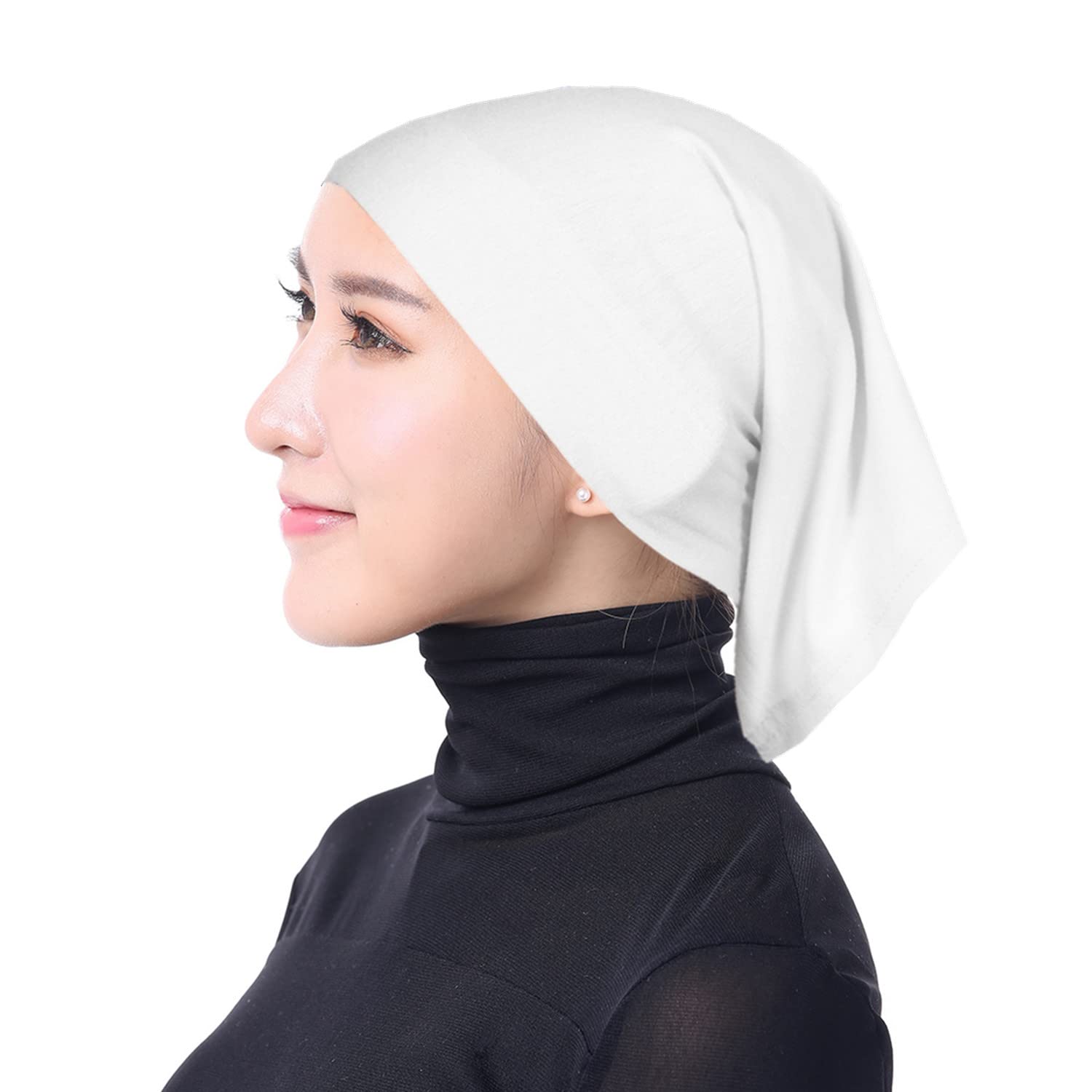 Authda Hijab Headscarf Women's Hijab Undercloth Bonnet Undercap Fashion Headscarf Beautiful Tube Scarf Bonnet Hijab Bonnet Tube White, One Size