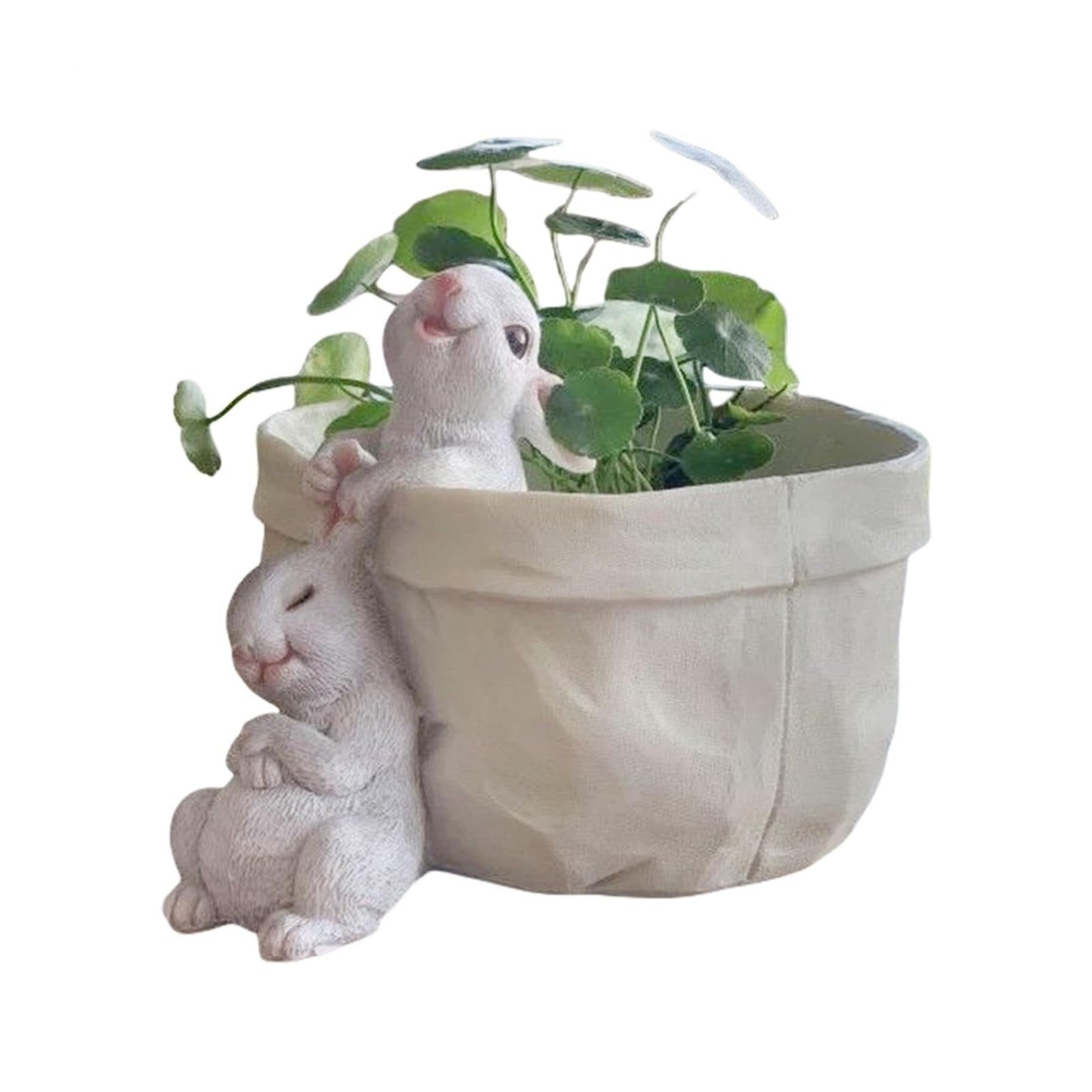 Décoration de jardin extérieure originale avec pot de fleur lapin