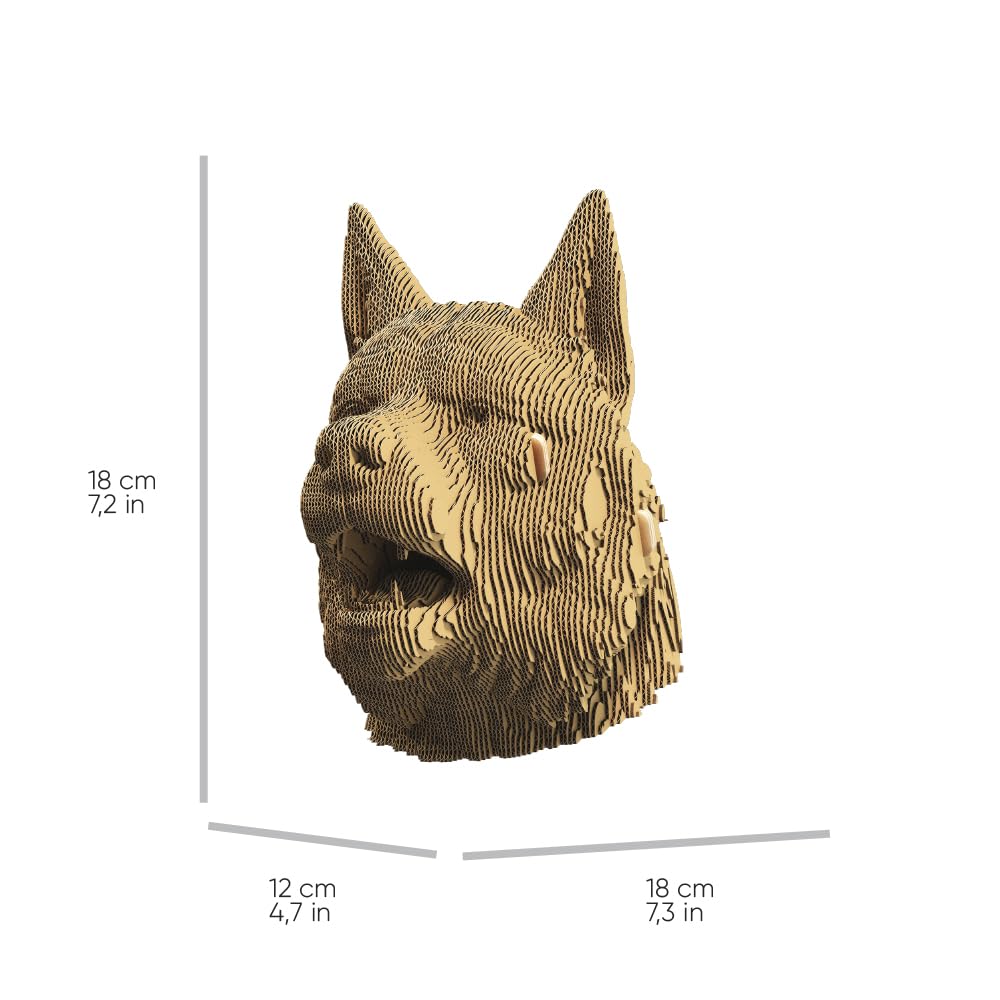 Loup Puzzle 3D en Carton – Maquette à Monter | 79 Pièces, 18 × 18 × 12 cm – Kit Sculpture DIY à Peindre, Matériaux Recyclés, Ados & Adultes, Idée Cadeau Déco
