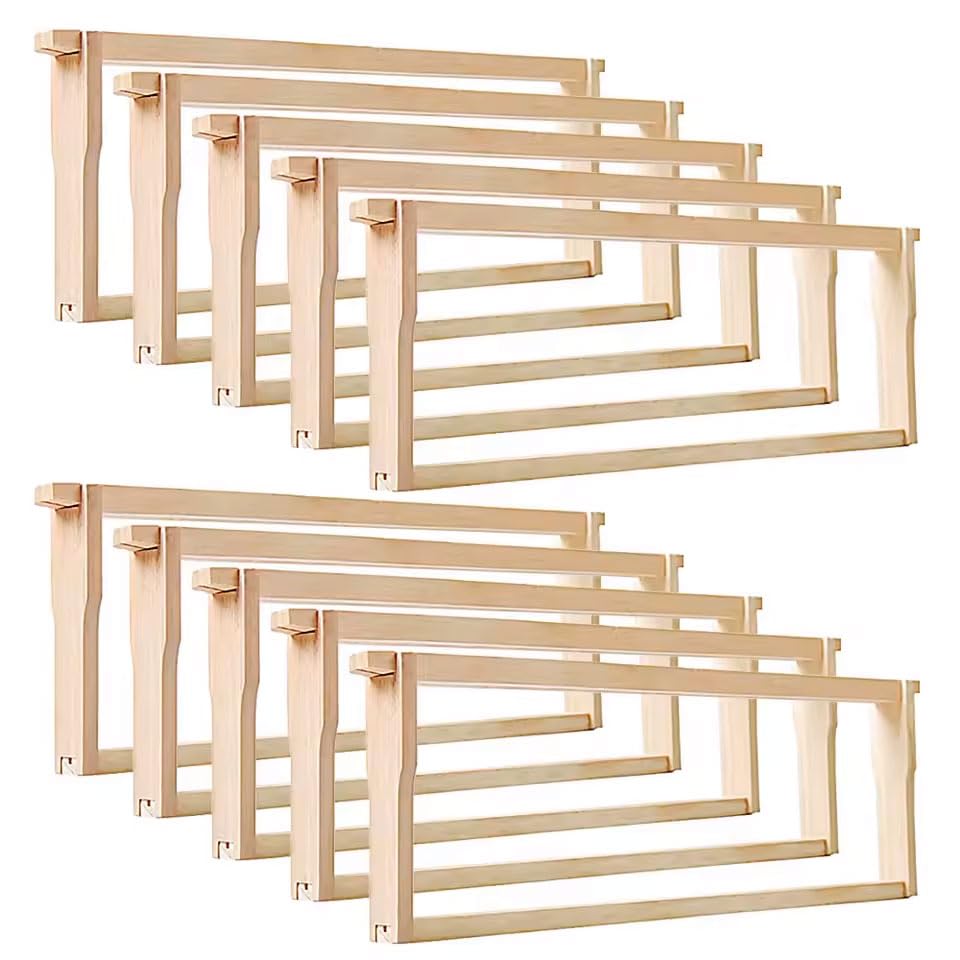 Hoover Hives Wooden Medium Frames (Unassembled) Durable Langstroth Beekeeping Frames for Honey Storage Fits Standard Medium Hive Boxes