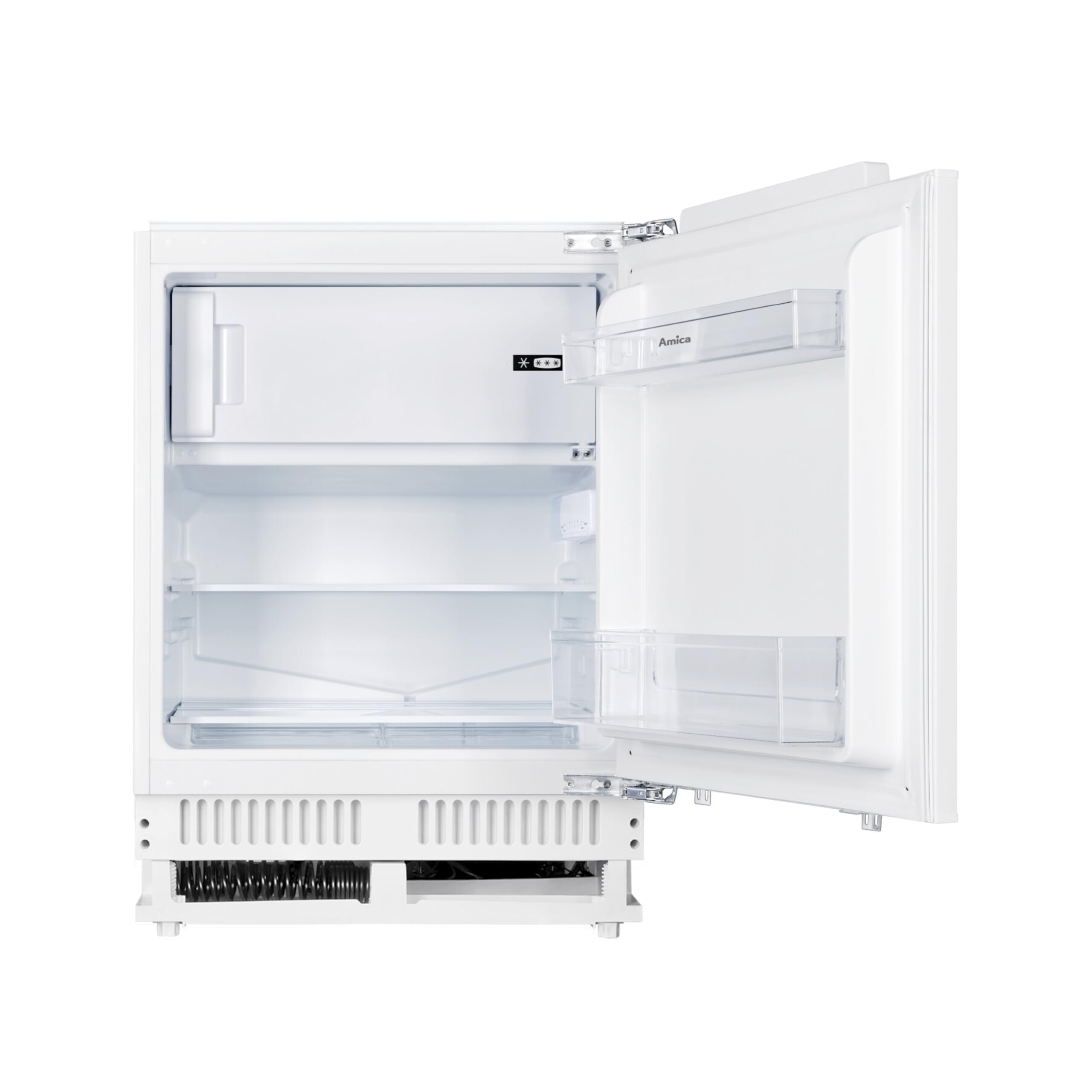 Amica Unterbau Kühlschrank mit Gefrierfach für 82 cm Nische Festtür-Technik elektronische Steuerung Inverter Kompressor Tür-Offen-Alarm