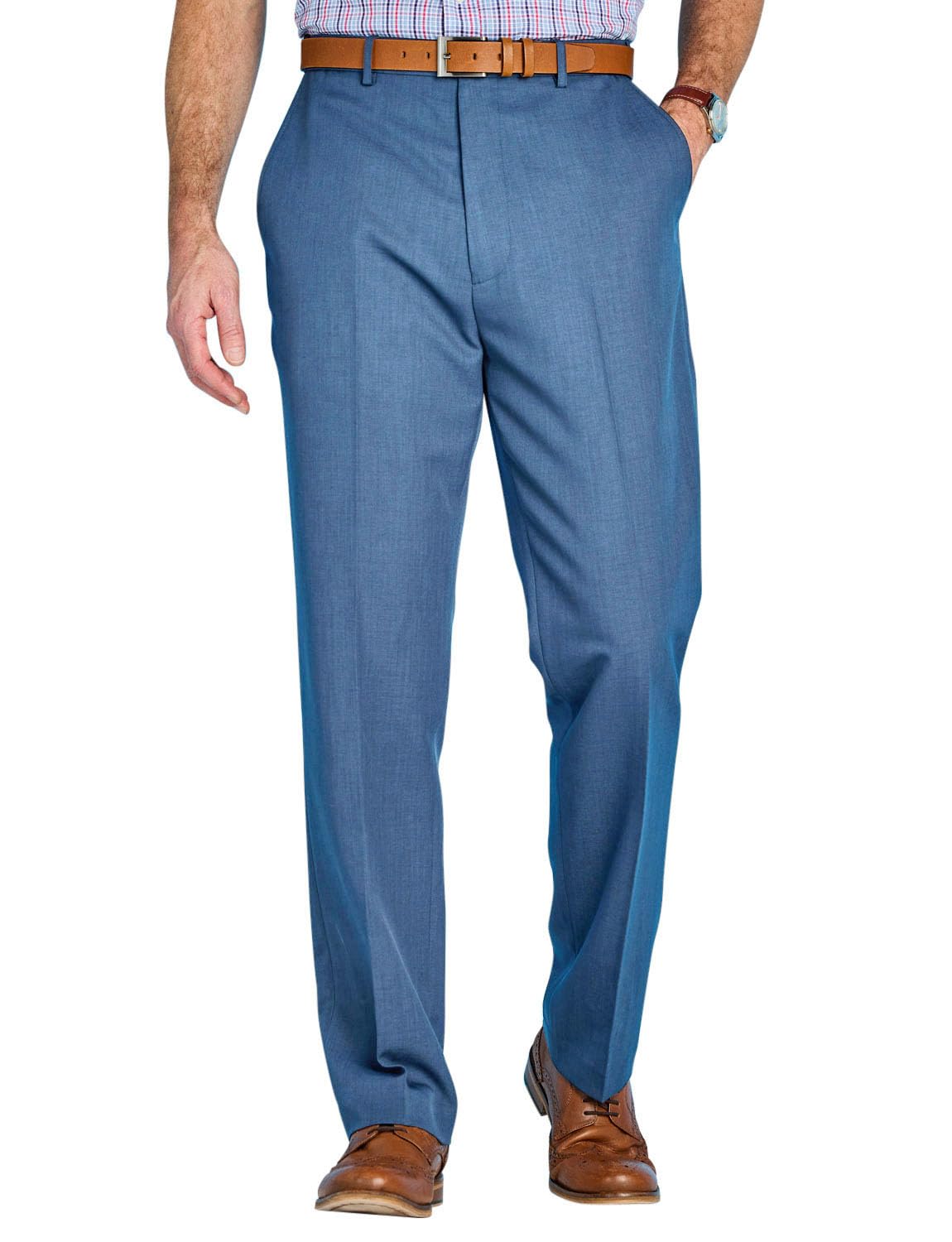 Pegasus Men's Stain-Resist Trouser with Hidden Stretch Waistband Easy-Care and Versatile Pants Airforce 40W / 29L