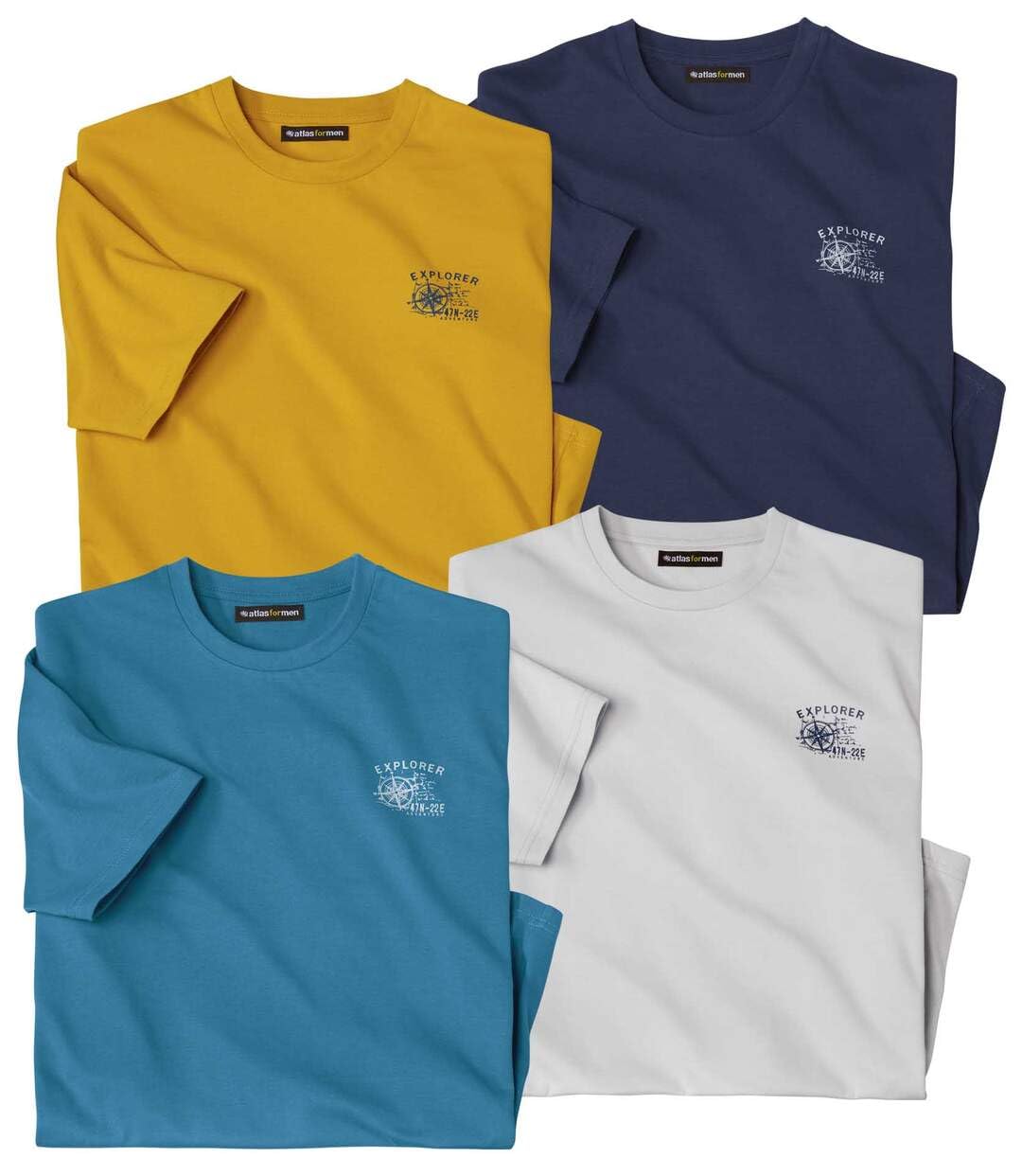 ATLAS FOR MEN - Pack of 4 T-Shirts - L