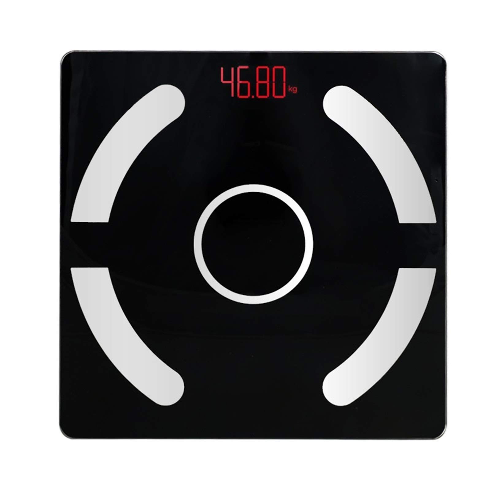 design de mode Pèse-personne au sol Pèse-personnes de salle de bain Pèse-personne Bluetooth Pèse-personne numérique Balance Analyseur de composition corporelle sans fil Smart Digital (Couleur : Noir,
