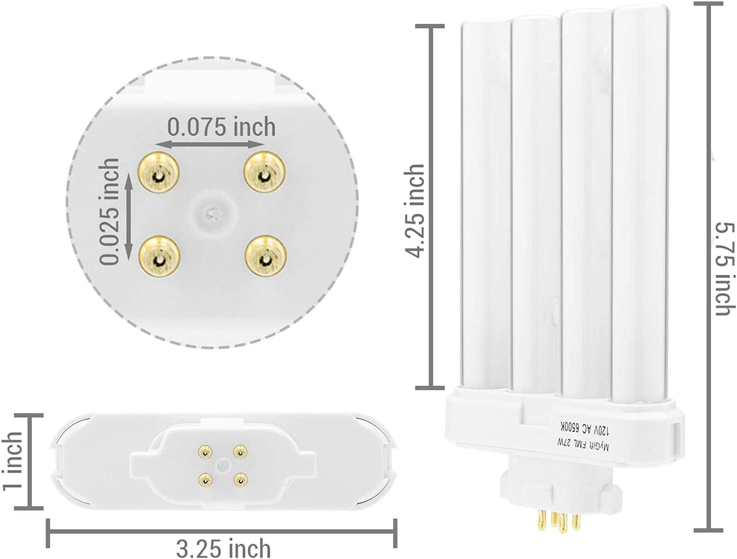 MyGift 27 W Daylight Color FML Lamp 27 Watt Replacement Light Bulb for Solarex Floor Sun Lamp