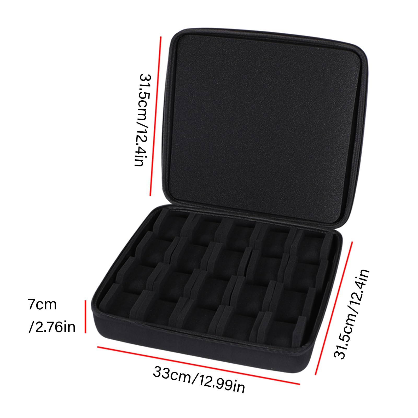 Caja protectora de almacenamiento con 20 ranuras para pulsera, joyas, relojes, objetos pequeños, organizadores de dispositivos, uso diario, viajes, organizadores de relojes para coleccionistas