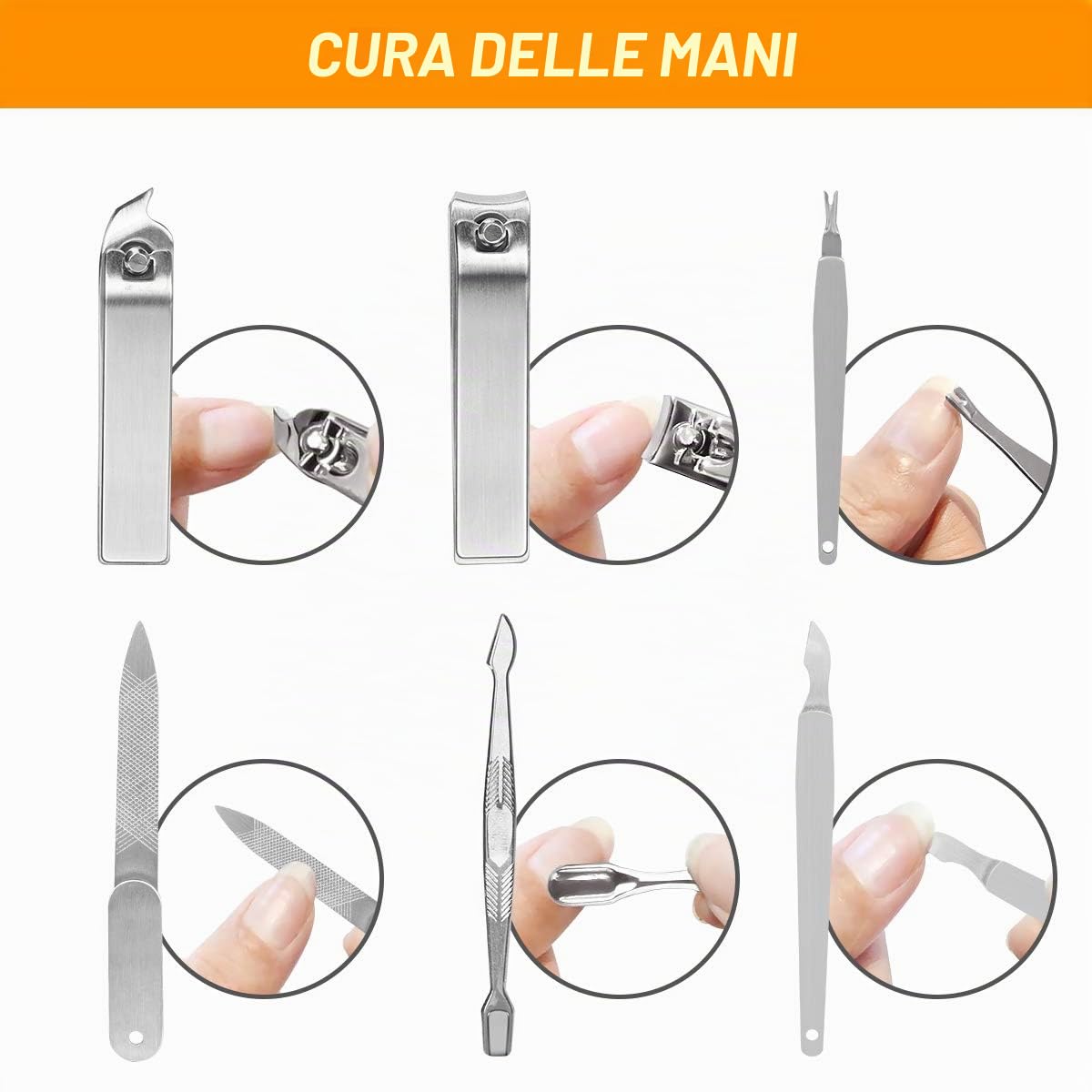 Set manicure, CestMall 21 pezzi Tagliaunghie Kit pedicure Kit manicure professionale in acciaio inossidabile per uomo Donna Strumenti per la cura delle unghie Kit da toeletta da viaggio per la casa