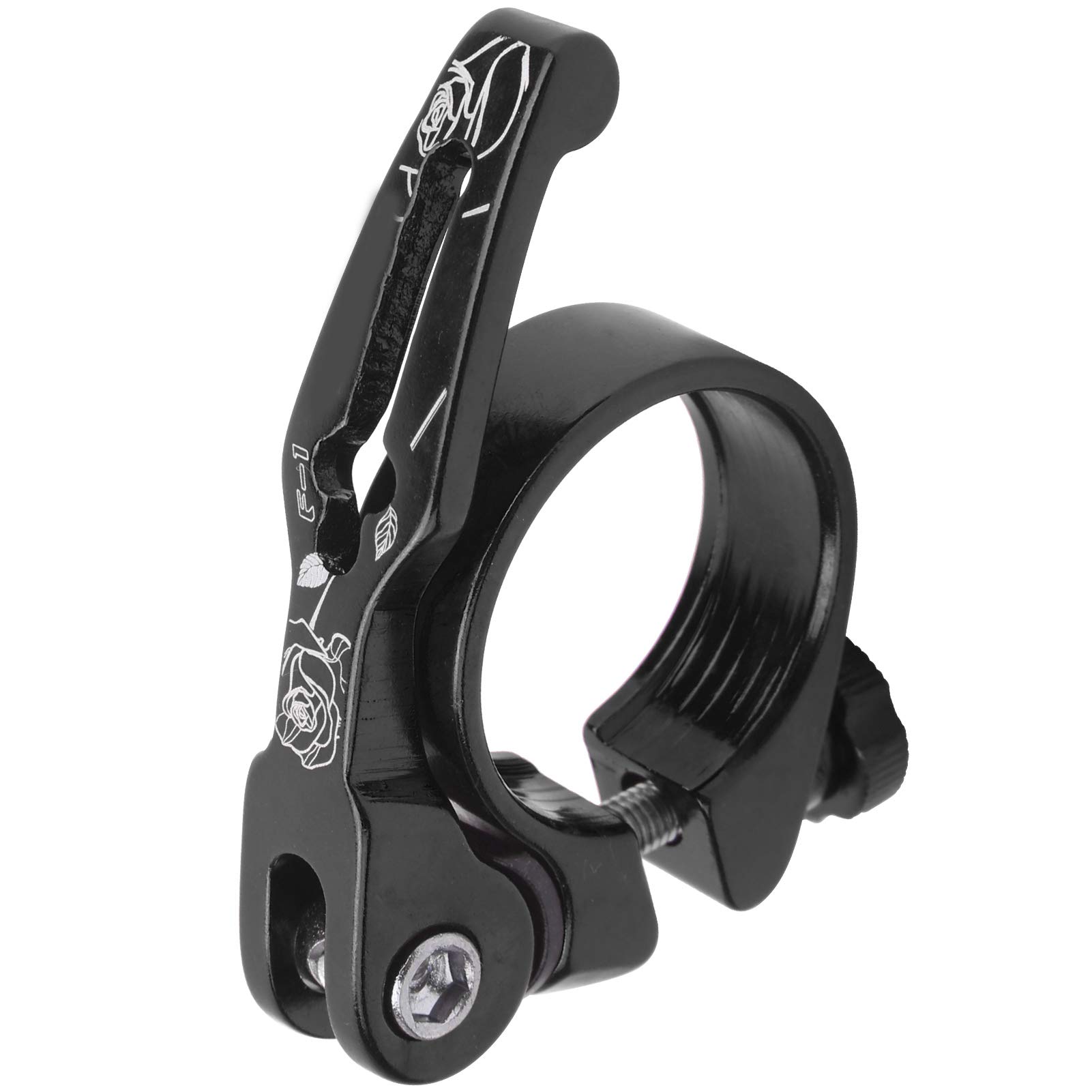 Jelquix 31.8MM Bike Seat Clamp Quick Release Lightweight Adjustable Aluminum Alloy for Mountain and Road Bikes (Black)